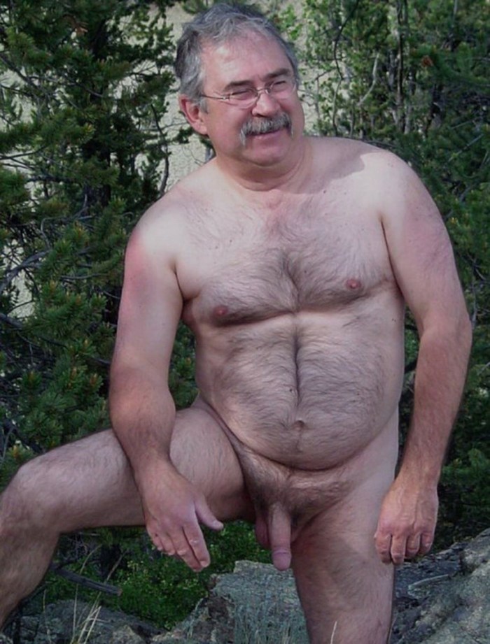 Naked man in full height