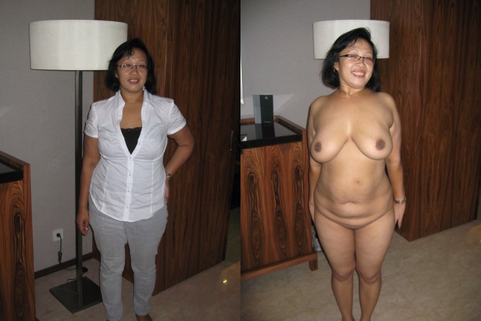 Mature Asian women dressed and stripped amateur