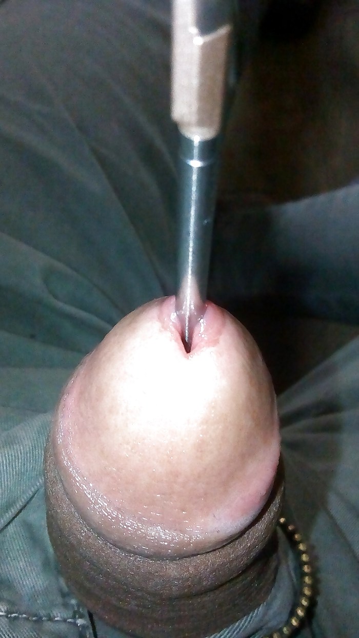 Massage of a female urethra close -up