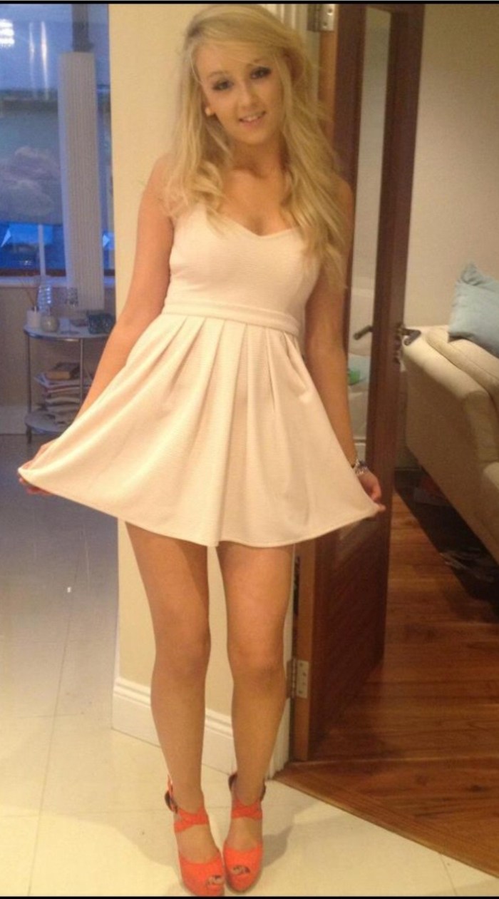Lindsay Marie in a mini skirt