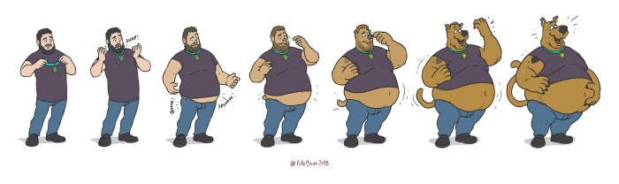 The back of a fat man