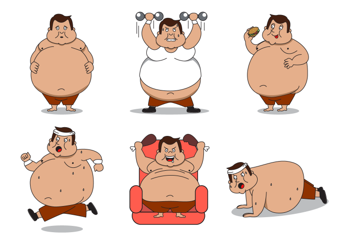 Fat men with long hair