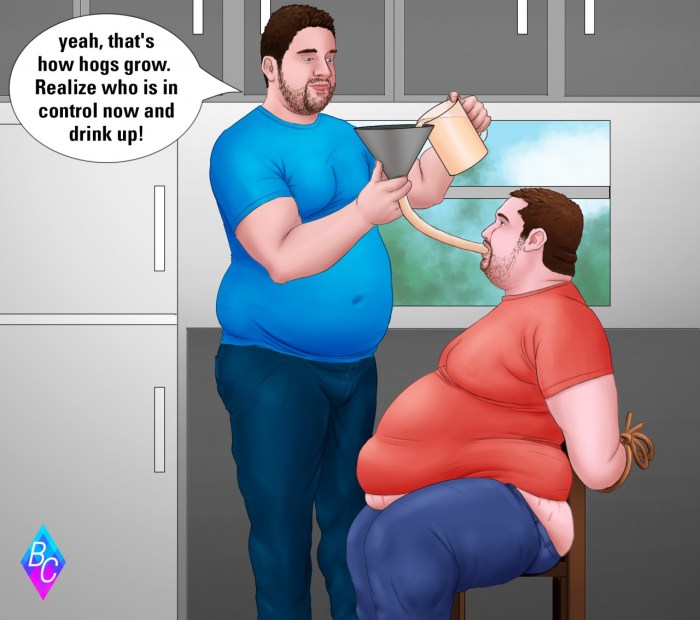 Fat man in full height