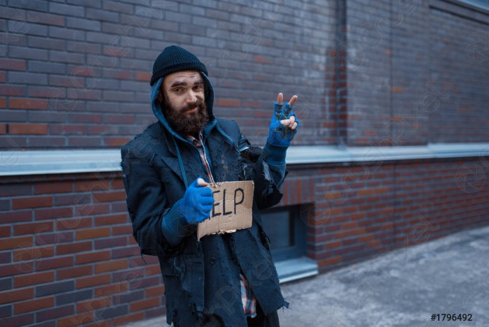 A poor homeless person