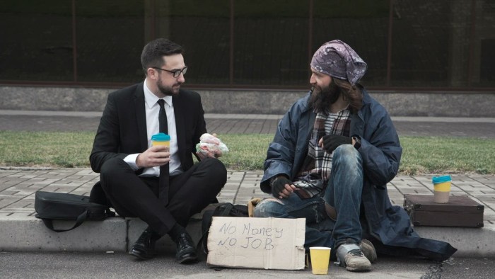 The woman is homeless