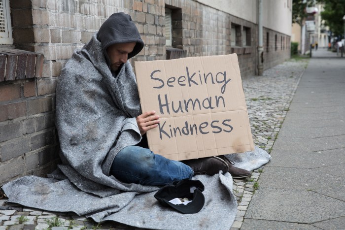Boy and girl homeless