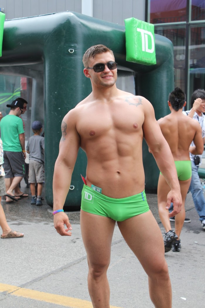 Poyage in black underpants