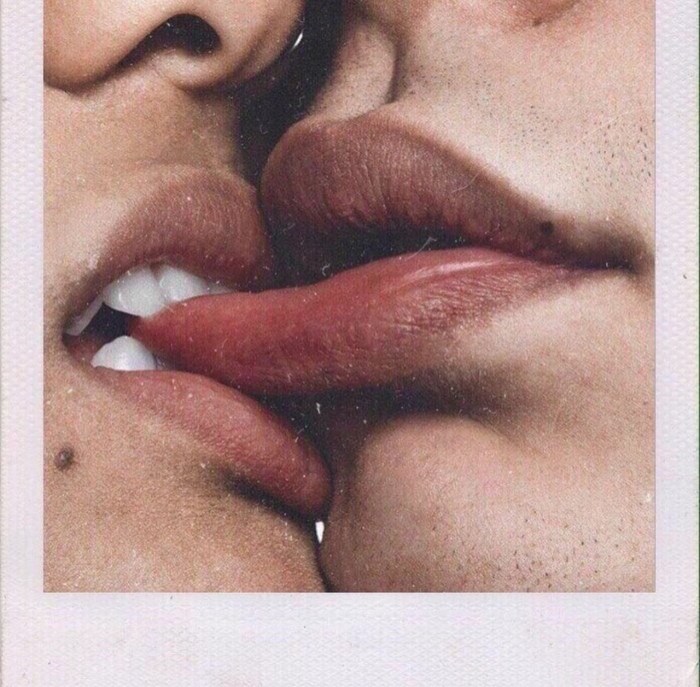 Kiss with saliva