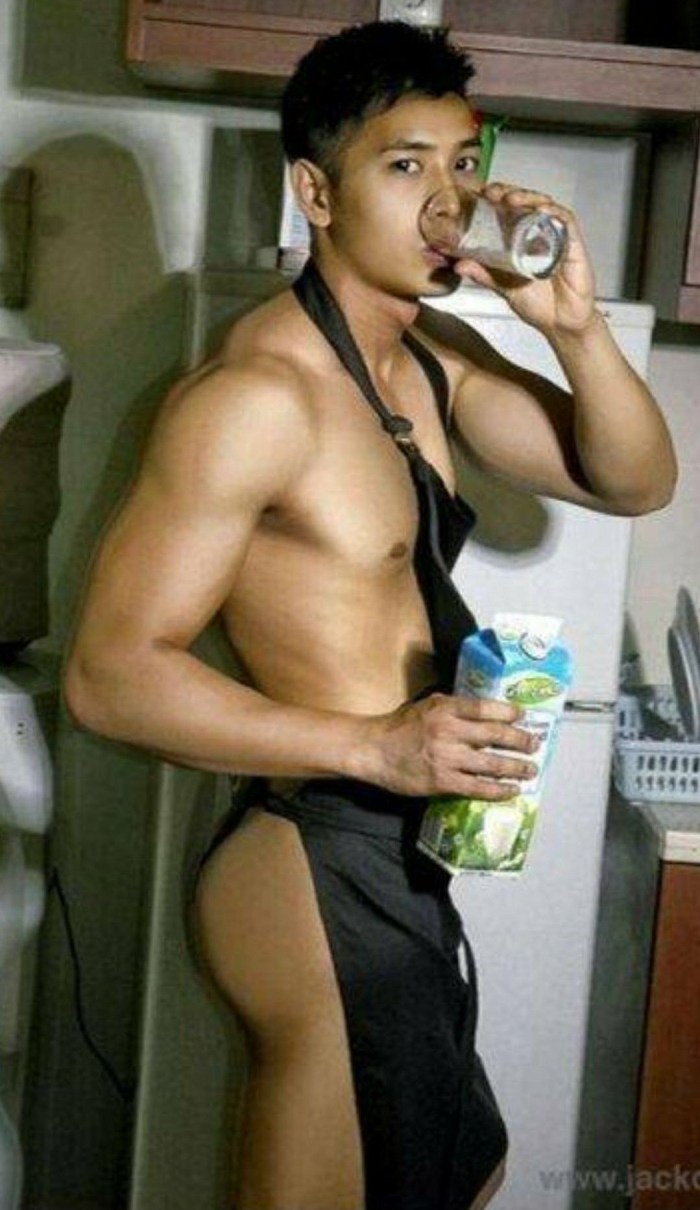 Handsome man with food