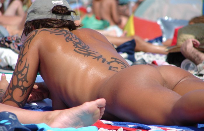Feast of naked nudists