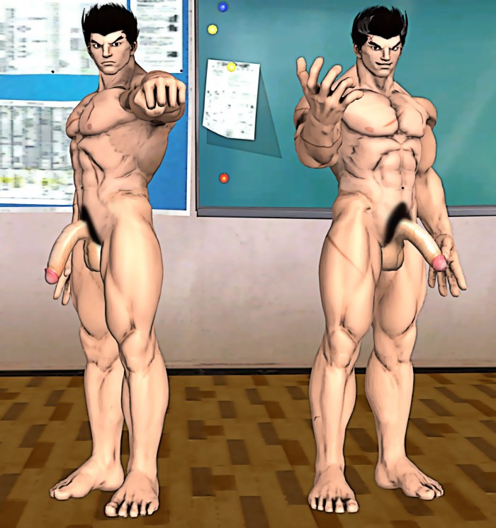 Naked man with a lying member