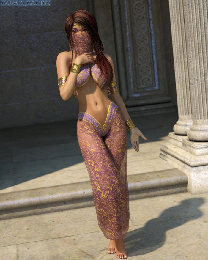 Translucent dresses of concubines