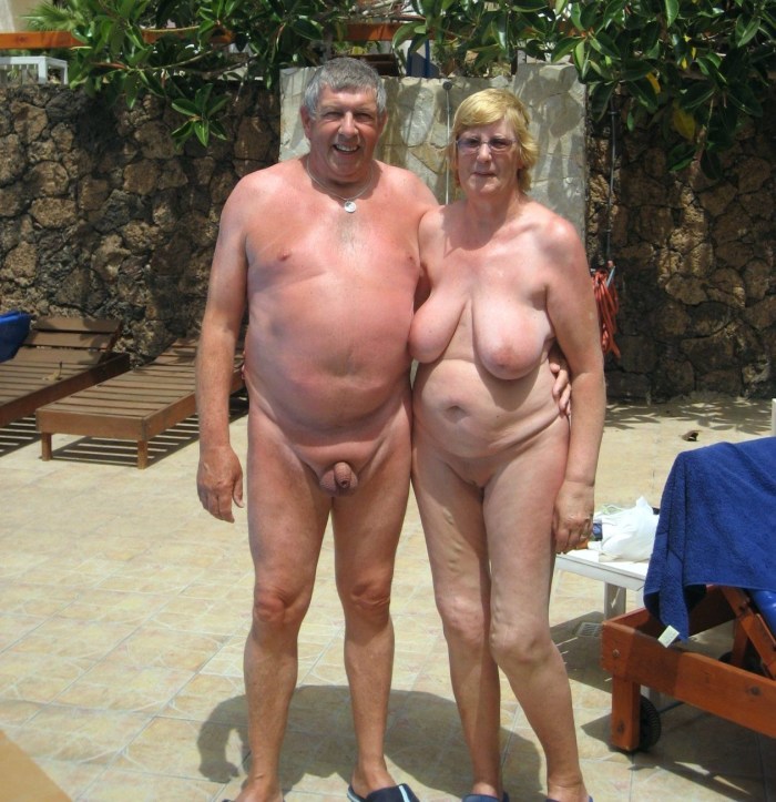 Mature nudists are large