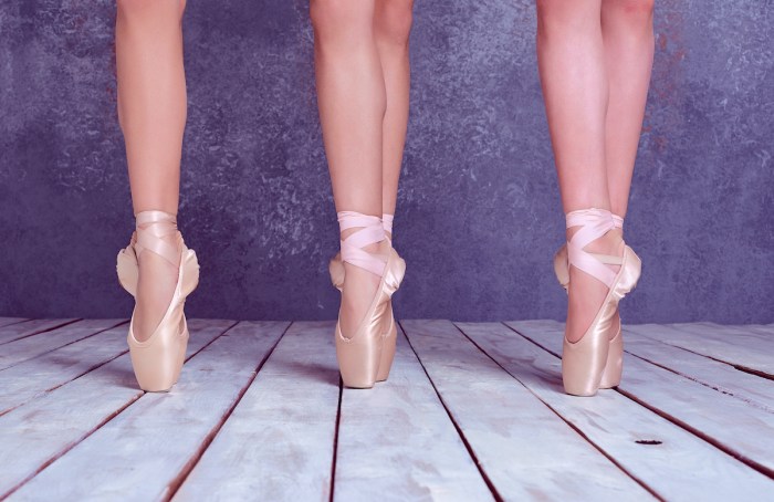 The legs of the dancers