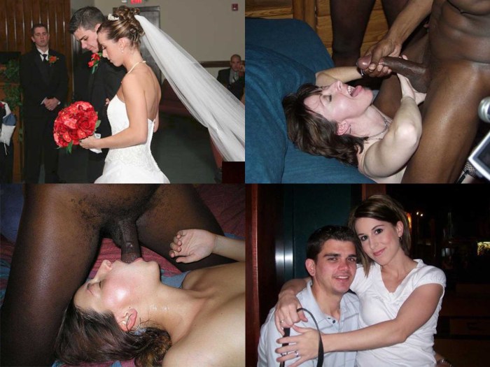The bride sucks in a dress