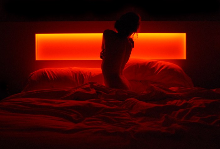 Girl in bed night