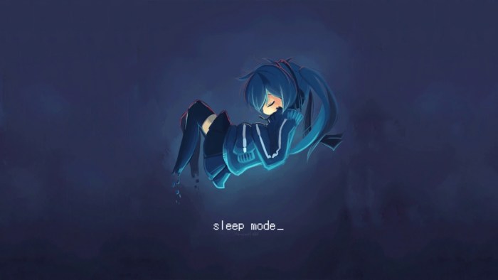 Anime room at night