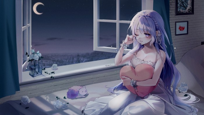 Girl in a dark room