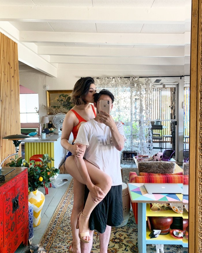 The pose is from above