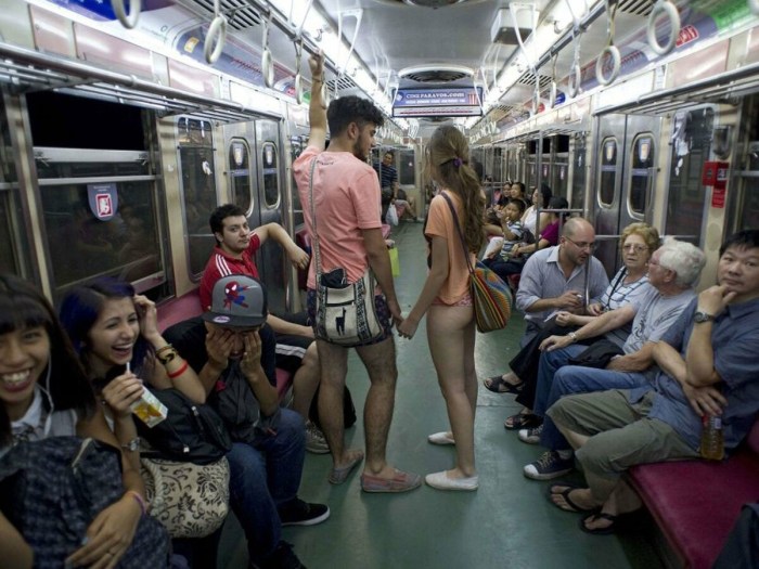 No Pants Subway Ride 2020 girls priests