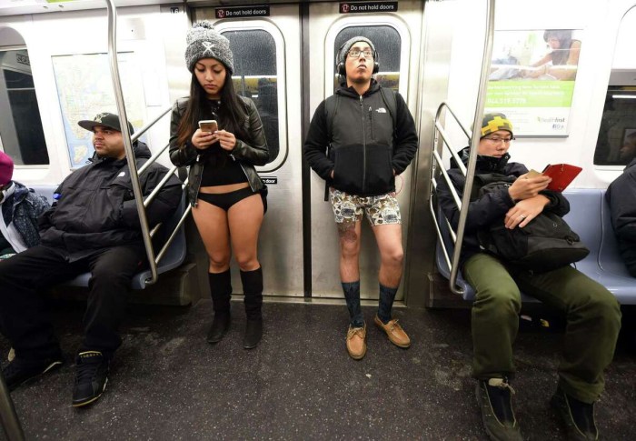 Girls in thongs in the subway