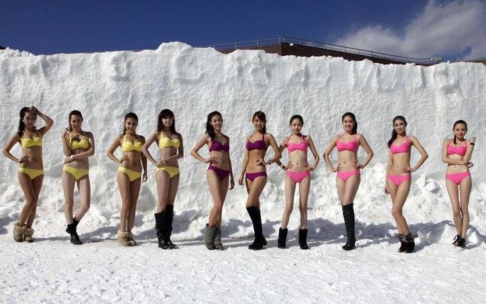 Chukchi girls in a swimsuit