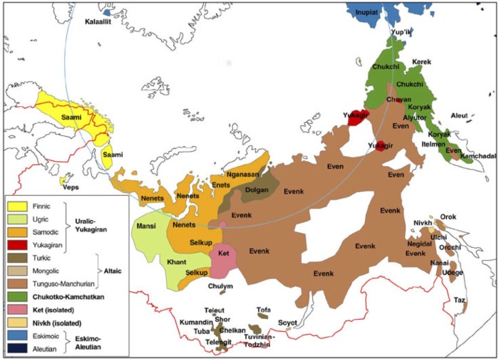 Settlement map of the indigenous peoples of Siberia