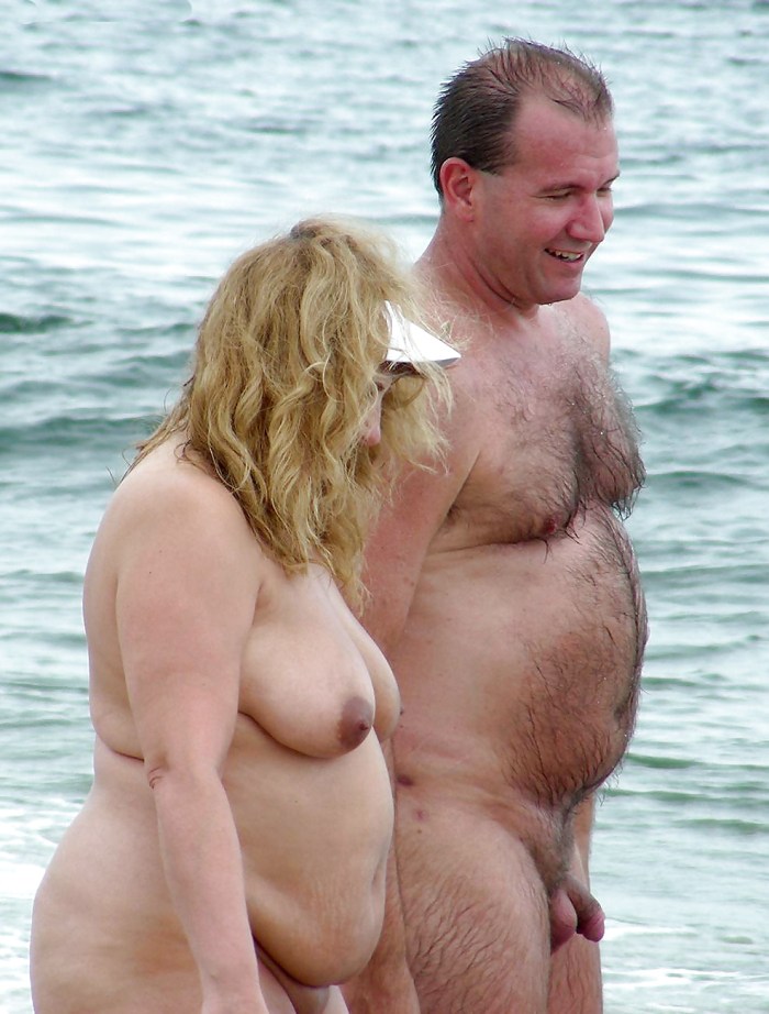 Chubby Blonde Busty Nudist Coupeles Outdoor