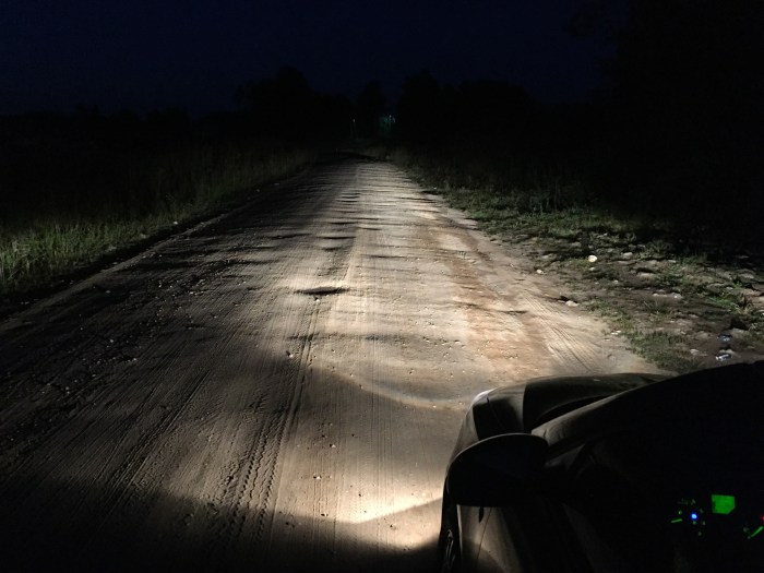 Roads without lighting