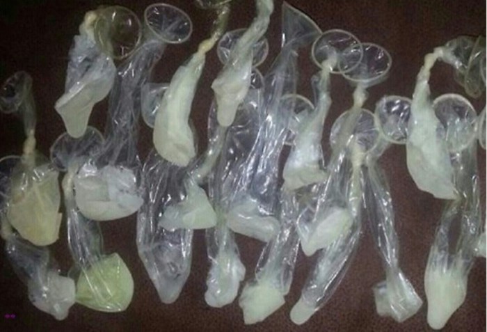 A sliding condom