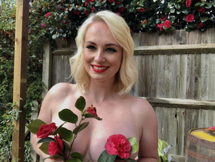 Naked adult woman in the garden