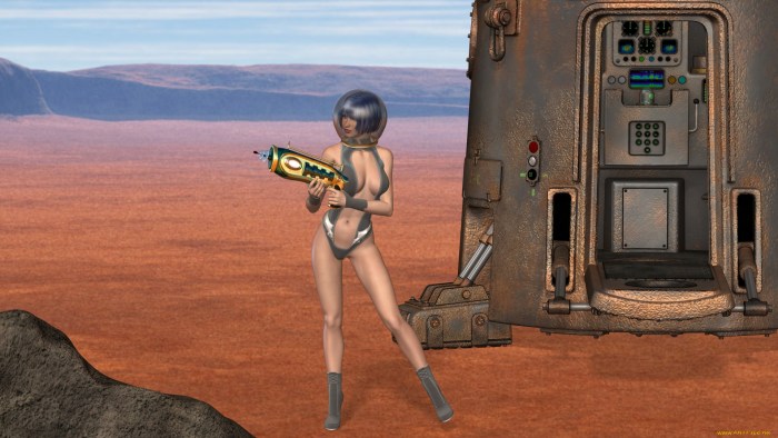 Naked women in a spaceship