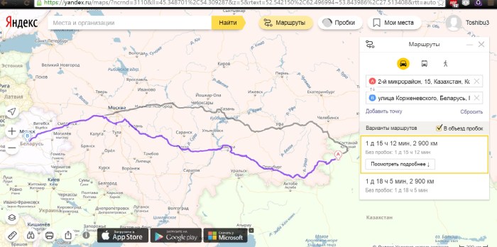Road Bryansk Gomel on the map