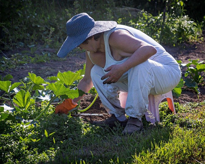A woman in the garden