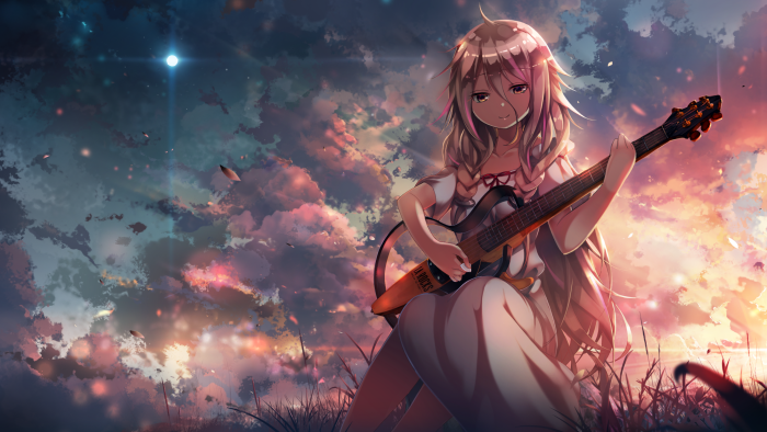 Girl and wolf in the forest