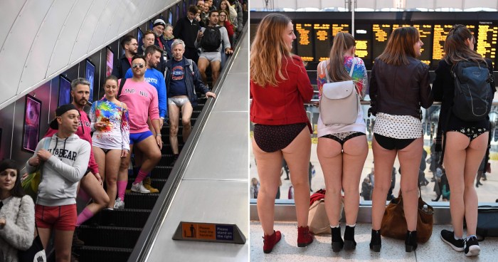 Panties under the skirt in transport