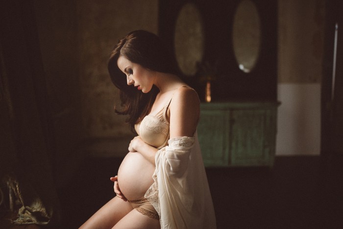 Beautiful large stomachs of pregnant women