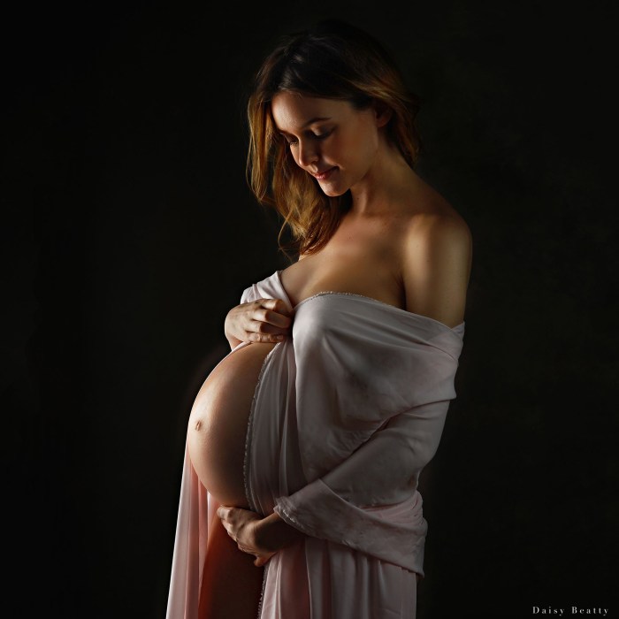 Beautiful pregnant girl in underwear