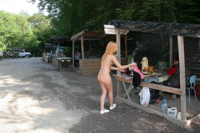 Naked students on the Black Sea