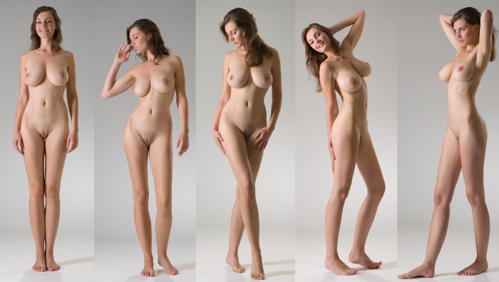 Naked women in full height