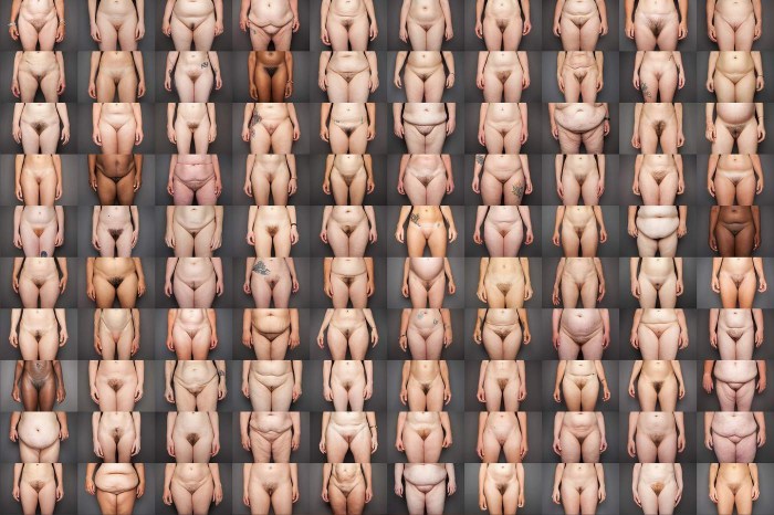 Slender women without clothes