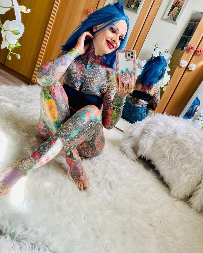Women with a tattoo on the whole body