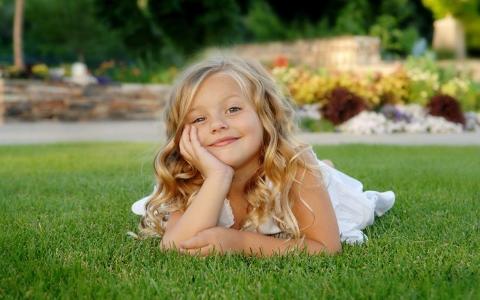 Girl with soap bubbles