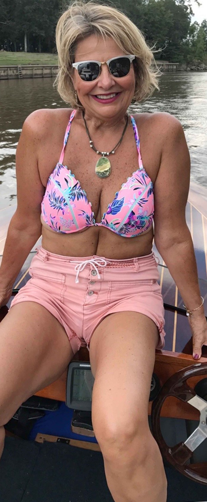 Elderly with beautiful breasts