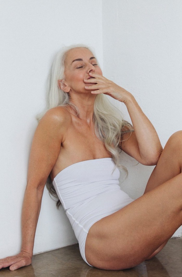 Fat women in white underpants