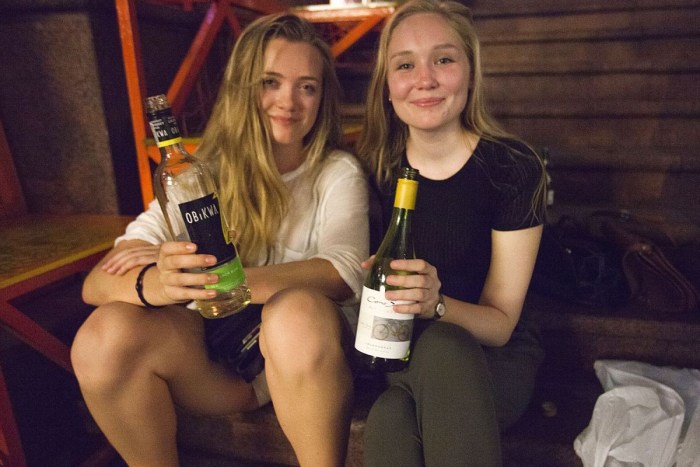 Young drunken girls