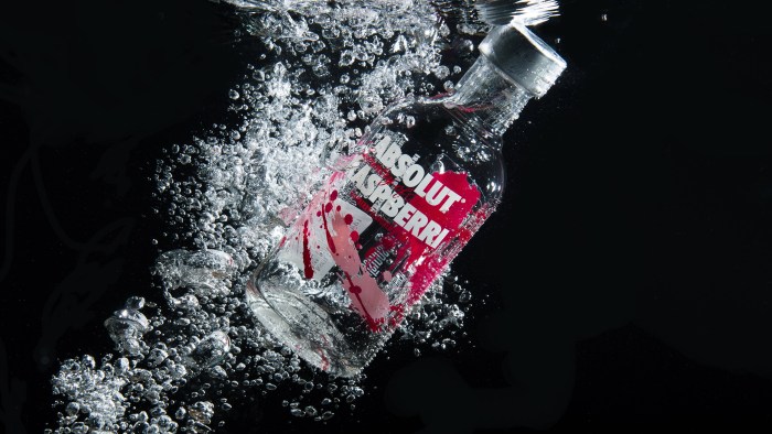 Black background vodka