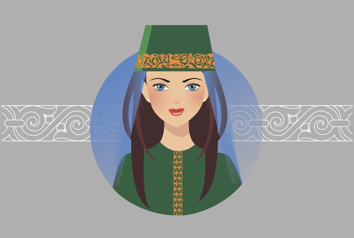 Armenian in a national costume drawing
