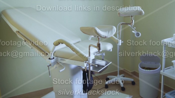 Gynecological chair in the hospital