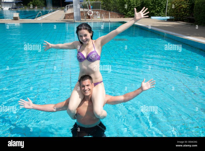Public pool of the girl